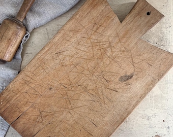 French Chopping Board | Thick Antique French Wooden Cutting Board | French Wood Board | French Farmhouse | Antique Kitchen | Wood Board