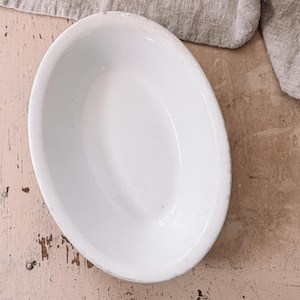 Antique Ironstone Vegetable Dish | Ironstone Dish | Soap Dish | Small Ironstone Serveware Dish | Modern Farmhouse Cottage, Vintage Kitchen