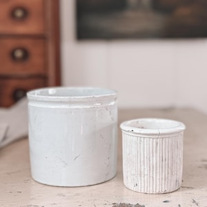 CHOICE Antique Ironstone Pots | Ribbed Ironstone Jar | English Antique Ironstone Pot | European Farmhouse | Antique English Kitchen Jar