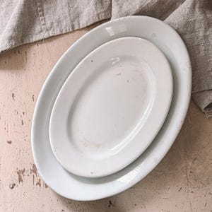 CHOICE Antique Ironstone Platter | Antique Ironstone Serveware Oval Platters | English Farmhouse, Cottage core, Vintage Kitchen