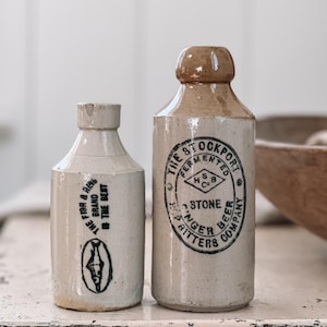 Antique English Stoneware Ginger Beer Bottle, Old English Stoneware Bottle, Collectible Bottle, European Farmhouse