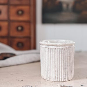 Maling Ribbed Ironstone Jar | Rare English Antique Ironstone Pot | European Farmhouse | Antique English Kitchen Jar | White Ironstone Pot