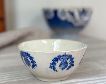 Petite Blue Transferware Ironstone Bowl | Trinket Dish, Dish Brush Holder