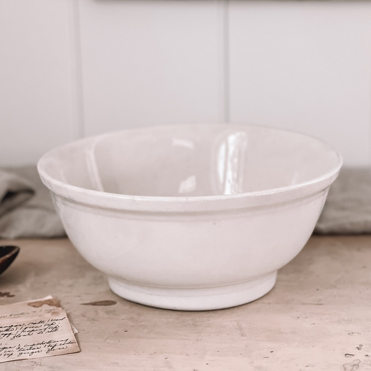 Antique Ironstone Bowl White Ironstone Bowl