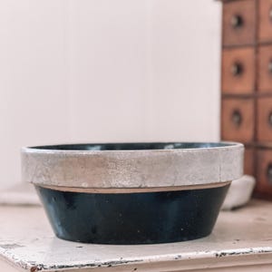 Stoneware Mixing Bowl | Brown Two Tone Salt Glazed Stoneware Crock Bowl | Transitional Decor | Farmhouse, Cottage Kitchen | Fruit Bowl