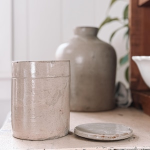 Antique English Stoneware Lidded Jar, Stoneware Jam Pot, English Stoneware Storage Jar, Victorian Era England, English Farmhouse, Cottage