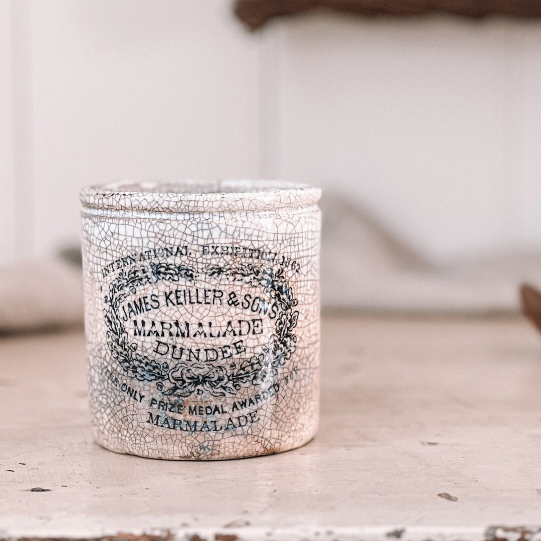 Antique Keiller Dundee Marmalade Jam Jar Antique English Ironstone Jam