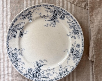 Antique Blue Transferware Ironstone Plate | “Westmeath” Pattern | Alfred Meakin England