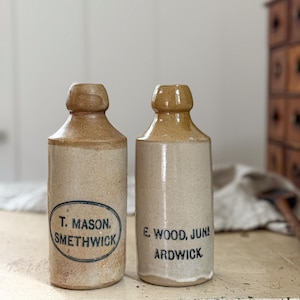 CHOICE Antique English Stoneware Ginger Beer Bottle, Old English Stoneware Bottle, Collectible Bottle, European Farmhouse
