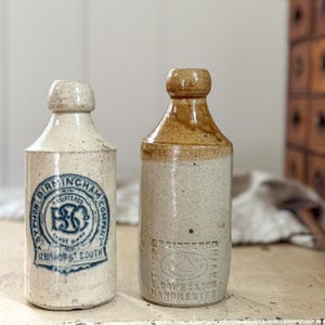 CHOICE Antique English Stoneware Ginger Beer Bottle, Old English Stoneware Bottle, Collectible Bottle, European Farmhouse