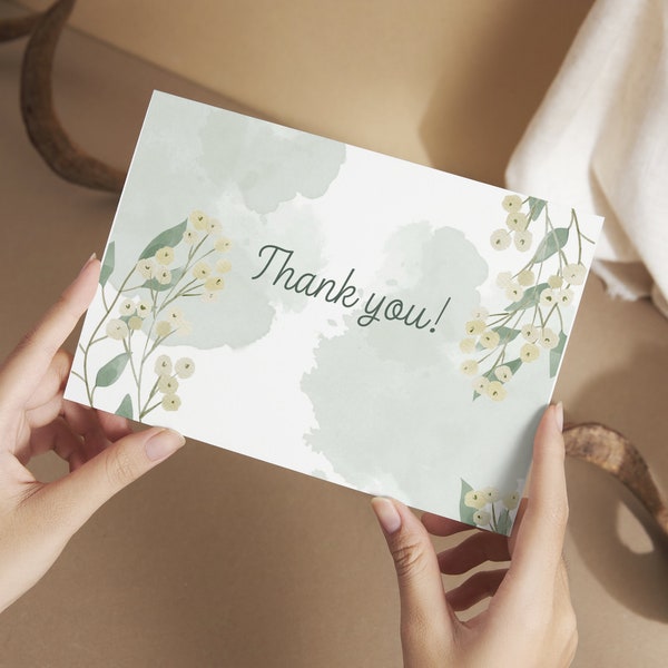 thank you, bridal, wedding, shower, registry, minimalist, floral, pastel