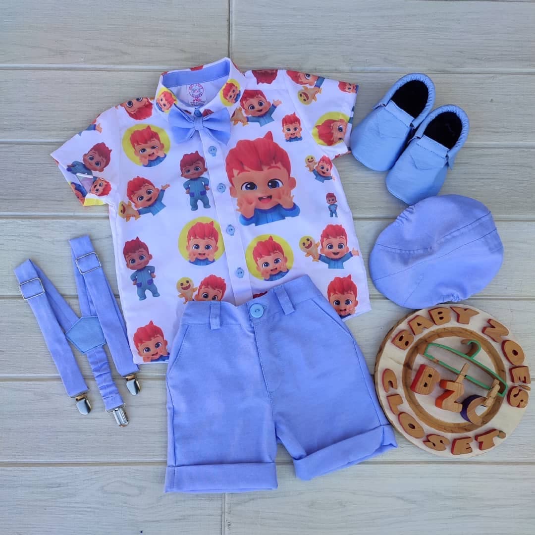 Bebefinn Birthday Outfit: Custom Shirt, Shorts & Bowtie - Etsy