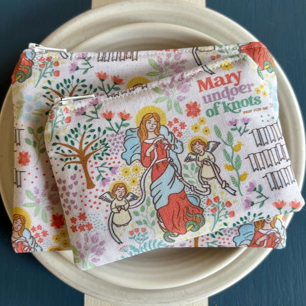 Maria Undoer of Knots handgjord rosenkrans - Bönepåse