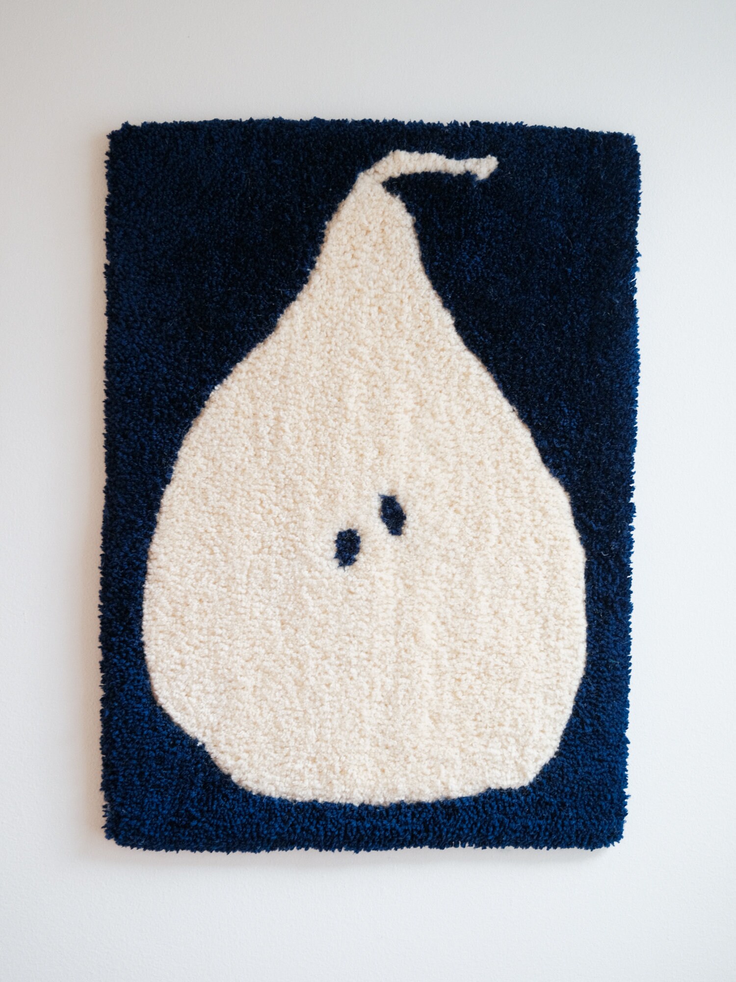 Blue Pear in High Contrast; Wall Rug With a Simplified Image of a Pear ...