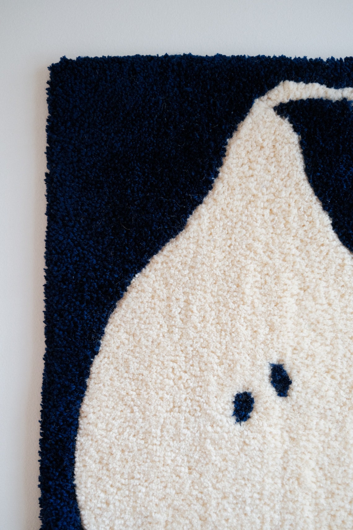 Blue Pear in High Contrast; Wall Rug With a Simplified Image of a Pear ...