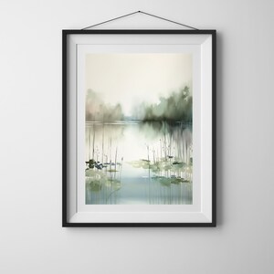 Natuurmuurkunst, rustige muurprint, aquarel, abstract, digitale print, afdrukbare muurkunst, Instant Download, Print 30
