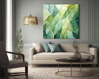 Sage Green Botanical Wall Art: Abstract Watercolor Print (Instant Download)
