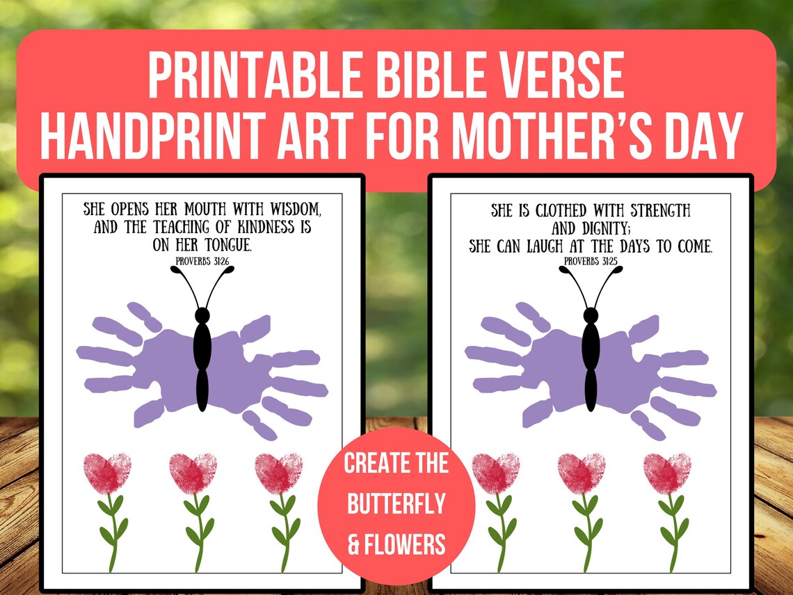 Mother's Day Handprint Art: Bible Verse Keepsake (digital Download) - Etsy
