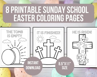 Easter Sunday School Coloring Pages, Religious Preschool Worksheet, Printable Church Coloring Sheets, Bible Activities For Kids, He Is Risen