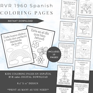Sunday School Bible Verses En Español | 1960 Reina Translation | Spanish Coloring Pages for Kids | Printable RVR 1960 Coloring Sheets