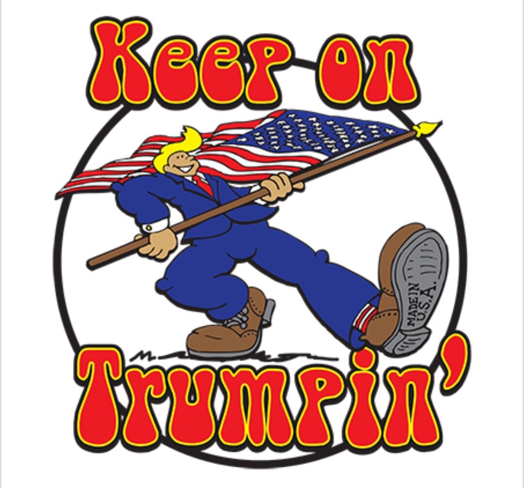 thumbnail image 2 of "Keep On Trumpin'" Trump 2024 White Aluminum License Plate – 6x12, Made In USA 2 of 3