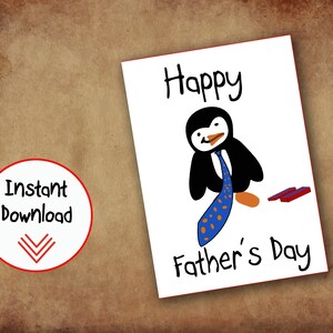 fathers day penguin card - penguin Father's Day Card digital - penguin Father's Day Card - funny penguin fathers day card