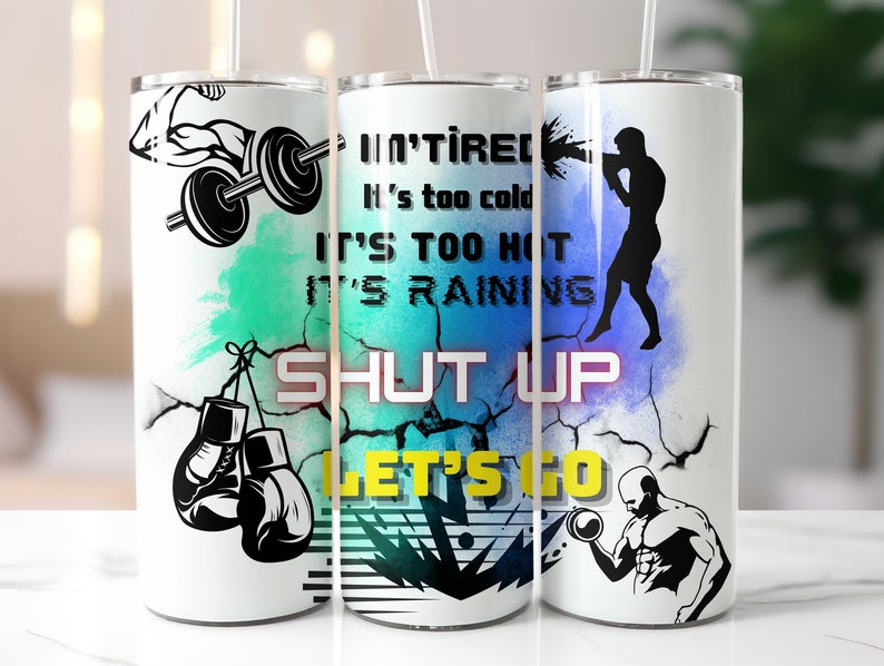 Fitness Tumbler Wrap, GYM Tumbler Sublimation Designs for Digital