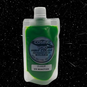 Cosmic Void Hair Color Semi Permanent UV REACTIVE Uranium Hot Green Hair Dye  Vegan Cruelty Free