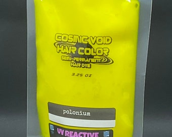 Cosmic Void Hair Color Semi Permanent UV REACTIVE Polonium Hot Yellow Hair Dye  Vegan Cruelty Free