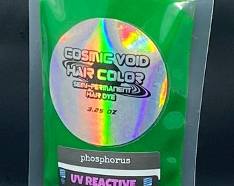 Cosmic Void Hair Color Semi Permanent UV REACTIVE Phosphorus Hot Green Blue Hair Dye  Vegan Cruelty Free