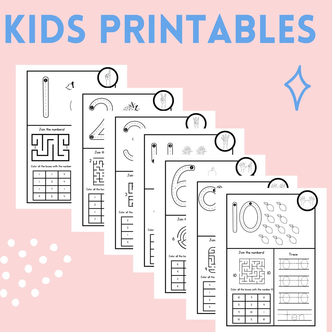 Printable Kids Activity Sheet Fun and Educational Games - Etsy