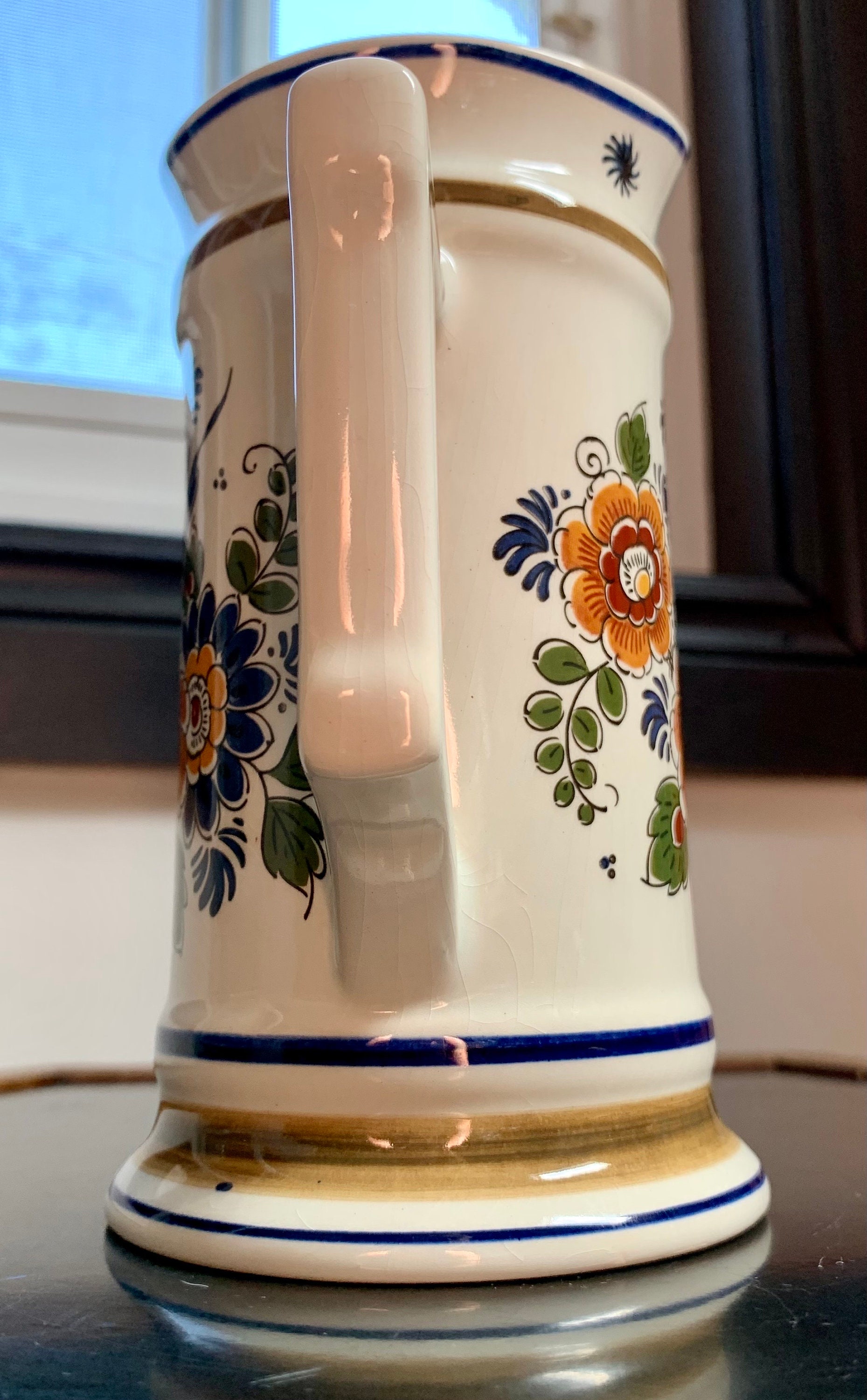 Mid-century Hand-painted DELFT Polychrome Pottery; Original