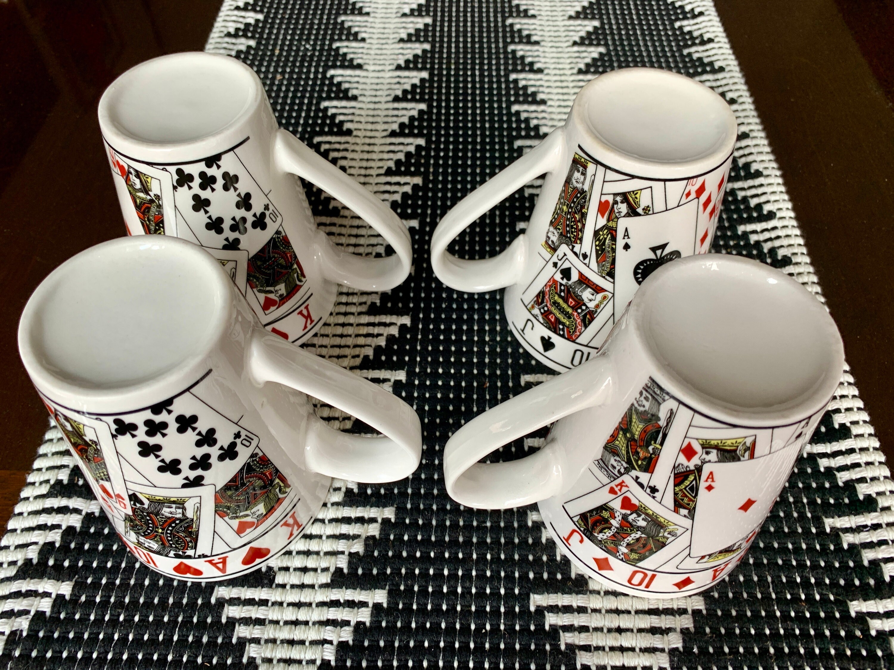 Unused Vintage 10 fl oz GRYPHONWARE Ceramic Novelty Card Deck Coffee Mugs  c.1970-80s Bridge/Poker Gift Sold Individually OR as Sets