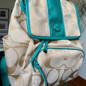 Used Thrice Authentic Limited Edition 15x13.5 COACH Signature Jade Stripe Backpack Khaki Jacquard Canvas W/silver-tone Hardware Style21928 - Etsy Used Thrice Authentic Limited Edition 15x13.5 COACH Signature Jade Stripe Backpack Khaki Jacquard Canvas W/silver-tone Hardware Style21928 - Etsy