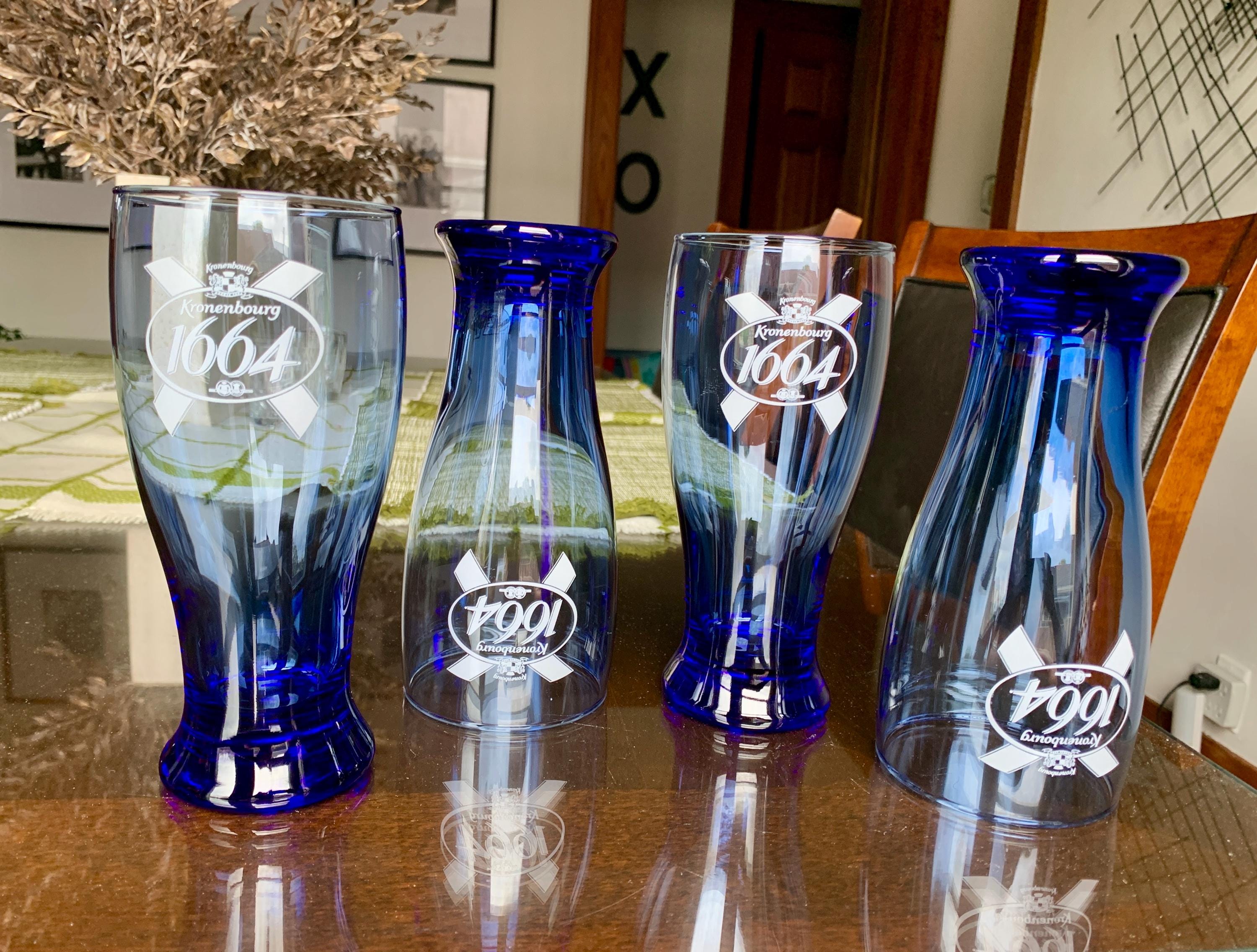 Unused Pairs/2 of 18 Floz KRONENBOURG 1664 Vibrant Cobalt Blue