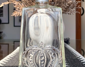 Vintage Rectangular 11 1/2”x 4 1/4” SEAGRAM 7 Crown Whiskey Bottle/Decanter w/Air Tight Cork Stopper Made In USA Post Prohibition c.1930-60s