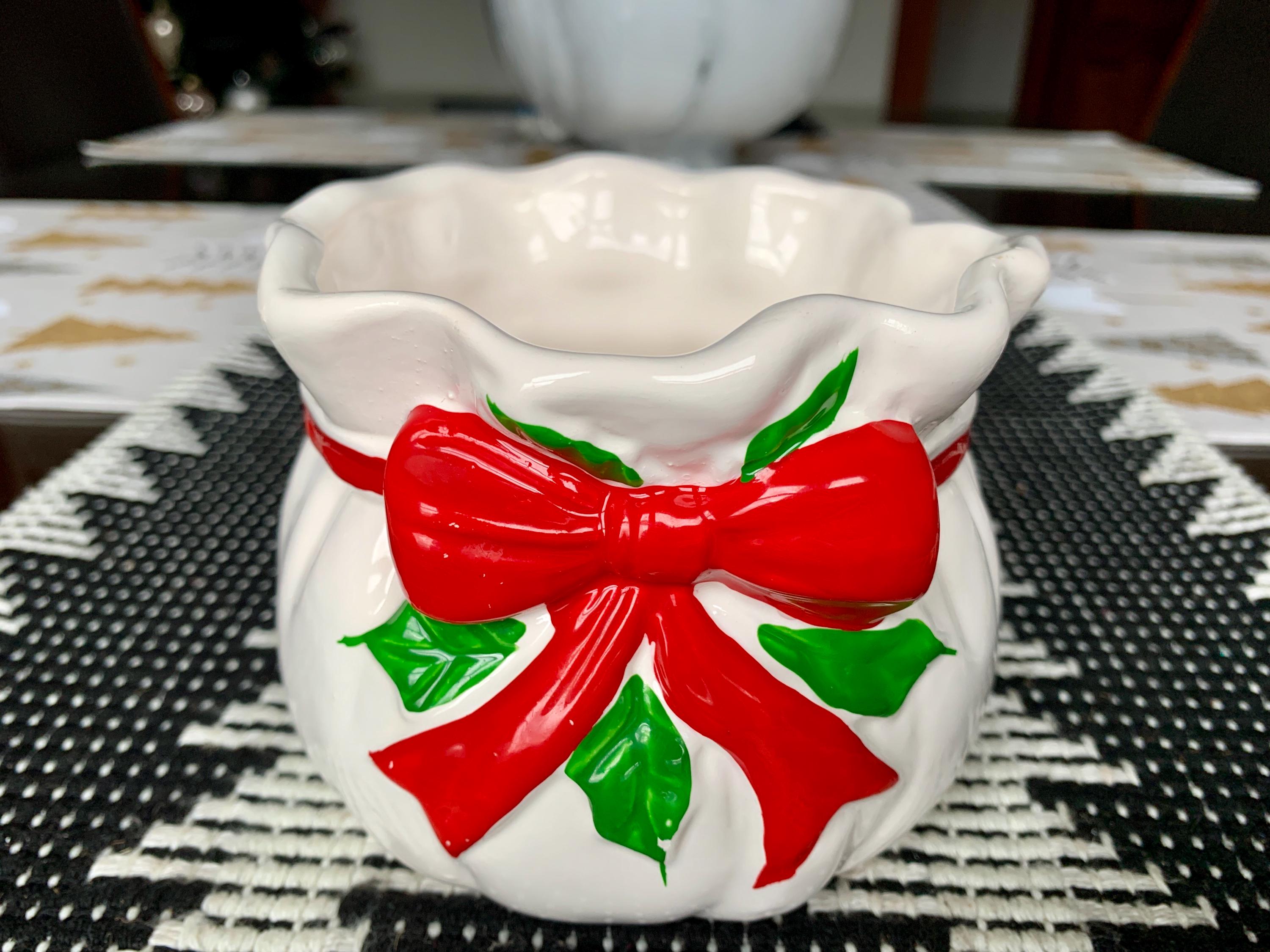 Ceramic Santa With Sack for Candy - Etsy