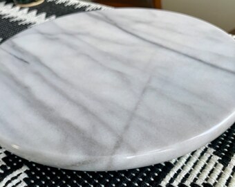 Table Sugar Marble Lazy Susan - 14" White Marble Turntable For Kitchen & Dining - View #6