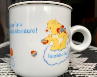 Unused Vintage 1980s CARE BEARS 9.5 fl oz Porcelain Coffee/Tea Mug Made in Japan for American Greetings Corps; Care Bears Collection Series