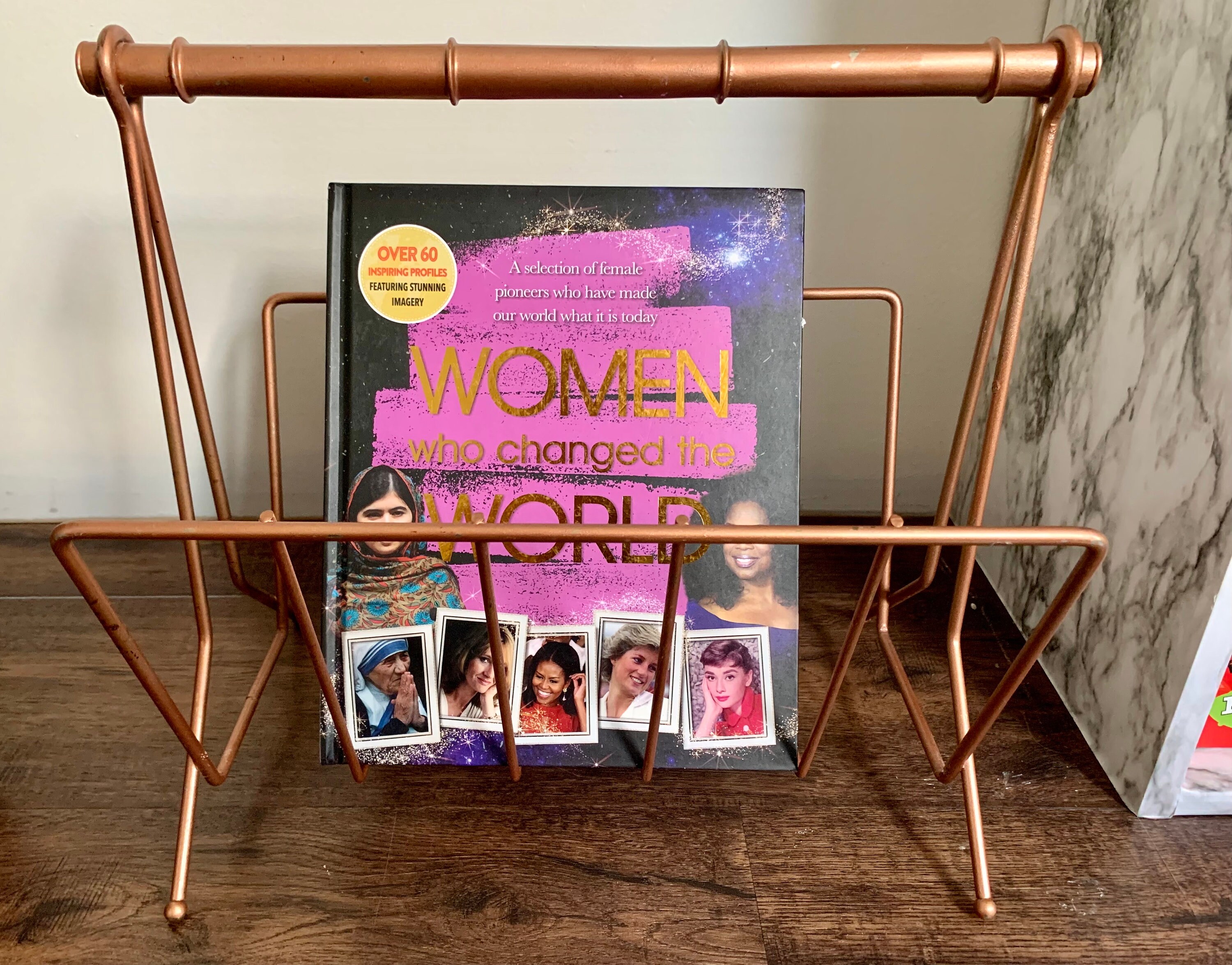 Show Rack Mcm Design Rare Mid-century Rose Gold Metal Faux Bamboo Magazine/media/display ...