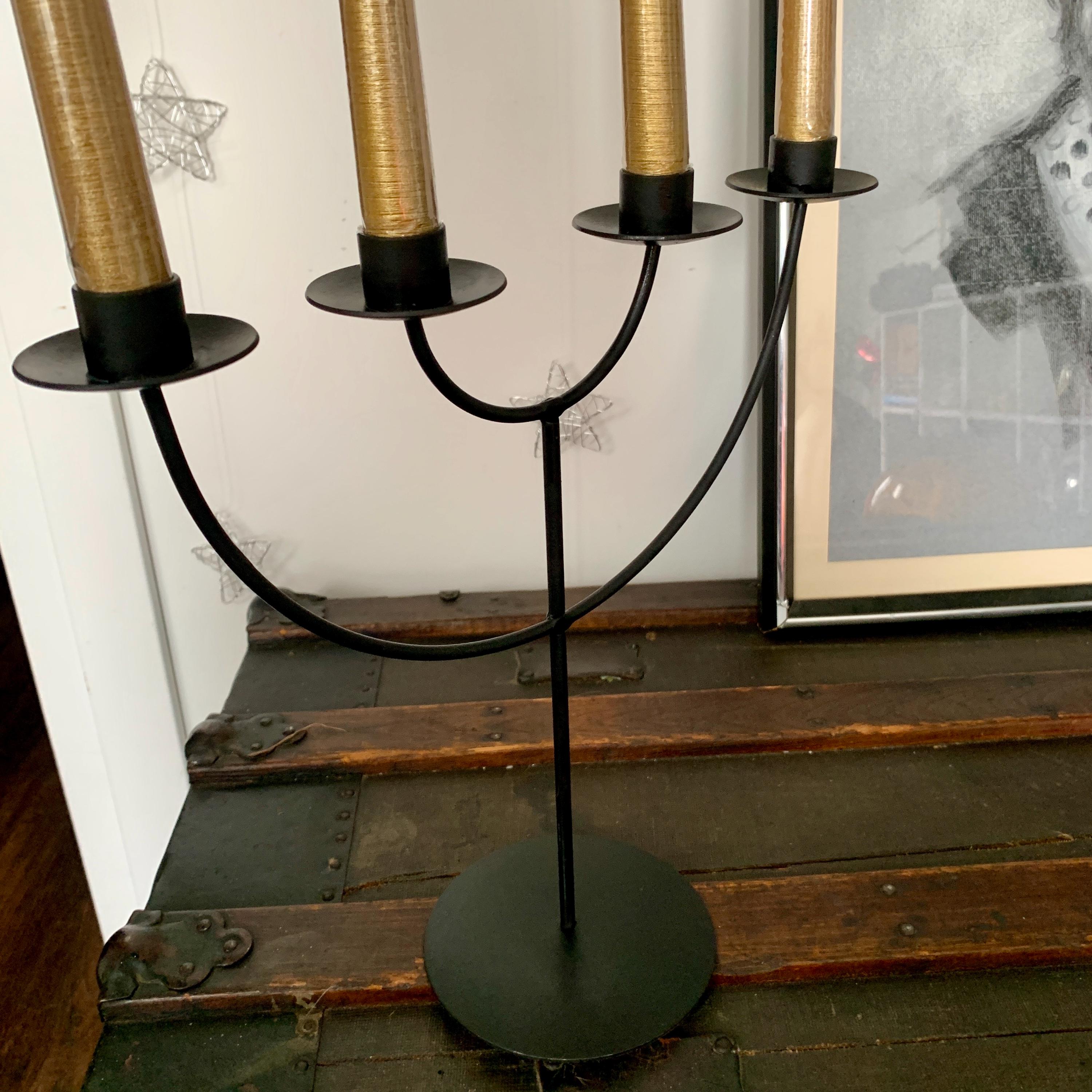 Vintage 12 1/4”x12 1/2” IKEA OF SWEDEN Black Metal 4 Arm