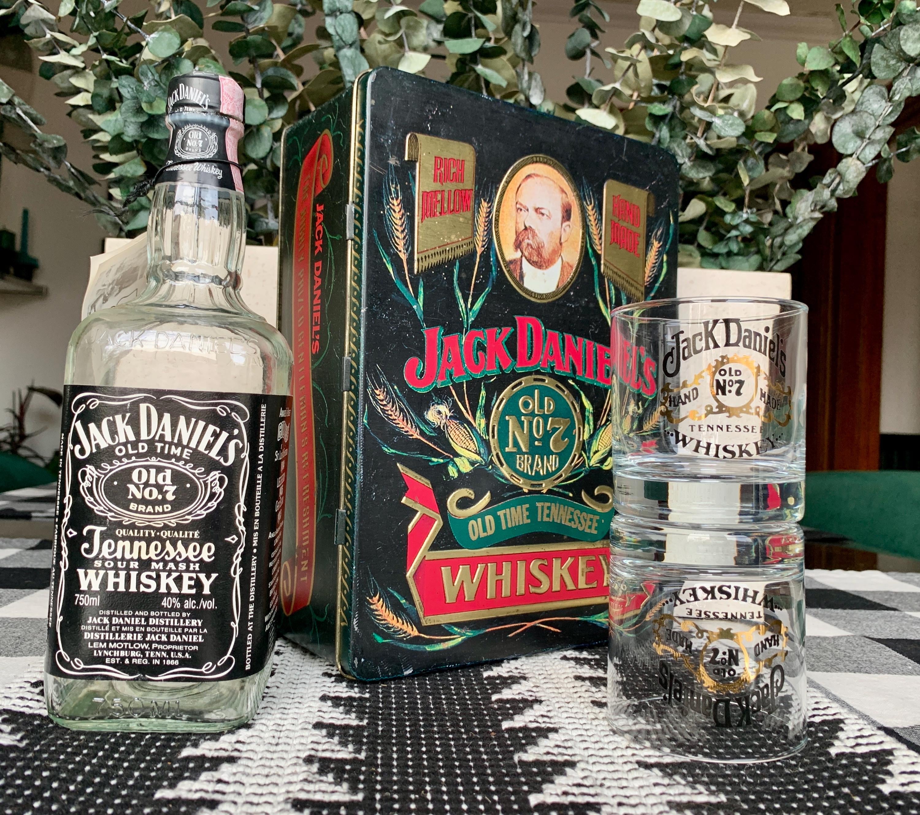 Jack Daniels Tin With Glasses - Etsy