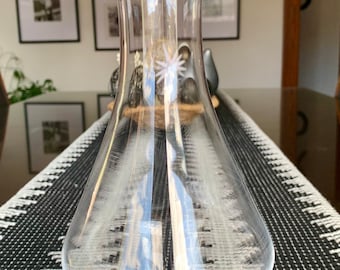 Unused 9 3/4”x 4 1/2” RIEDEL Tyrol Crystal 34 floz Merlot Decanter/Carafe Made In Germany c.2004; Elegant, Modern Barware w/Etched Signature