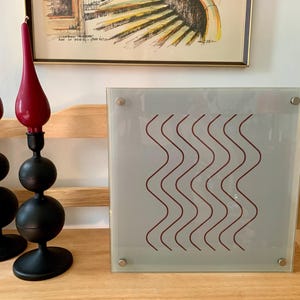 Retired 1990s 12”x 12” IKEA OF SWEDEN “Gassa” #18951 Square Post Modernist Glass Wall Decor; Discontinued Vtg Versatile Ikea Home/Wall Decor