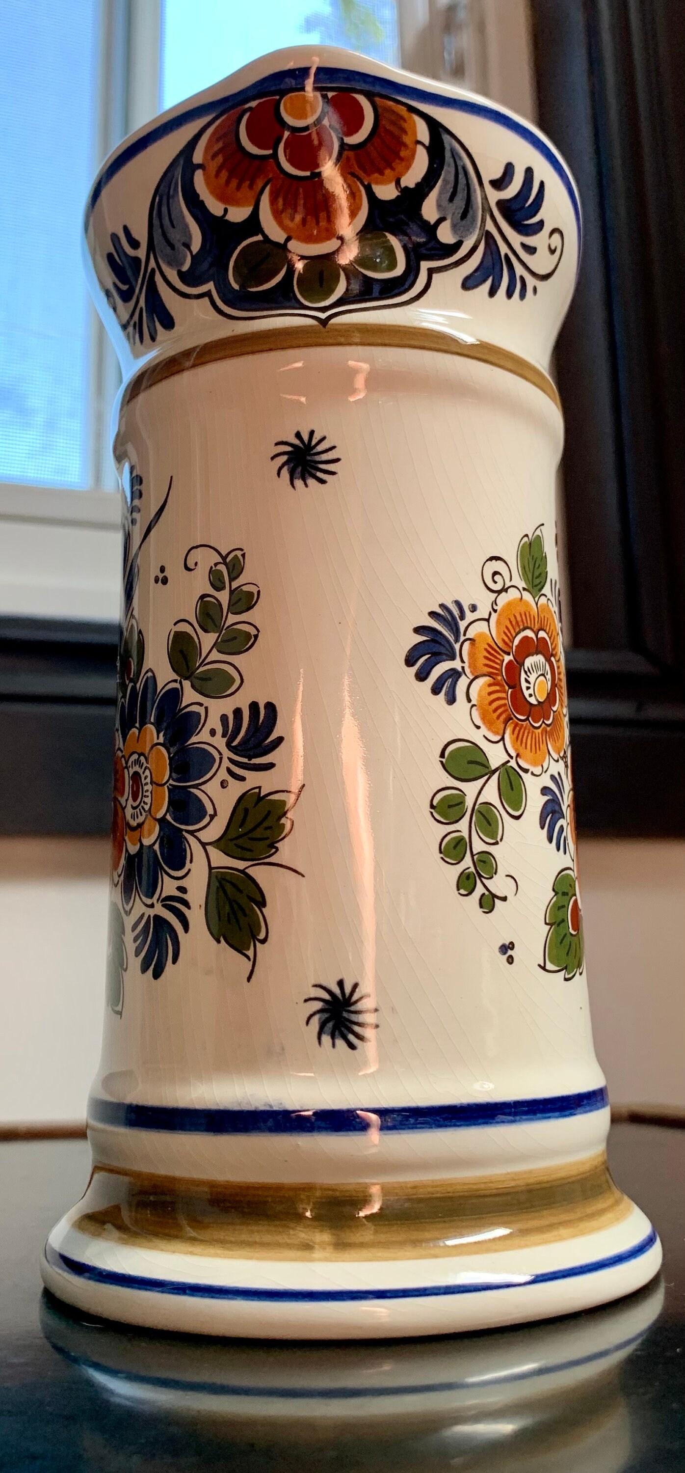 Mid-century Hand-painted DELFT Polychrome Pottery; Original