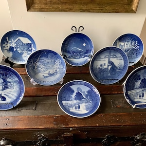 Vintage 7 1/4” BING & GRONDHAL Porcelain Xmas Plate Collection Made In Copenhagen, Denmark c.1960s Priced Individually| Decorative Plates