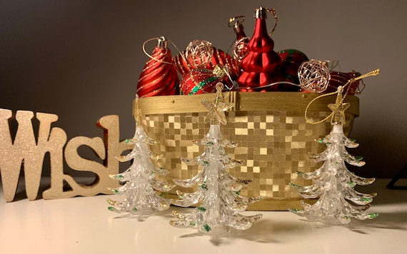 ヴィンテージレッドクリスマスツリーデコレーション10個セットと