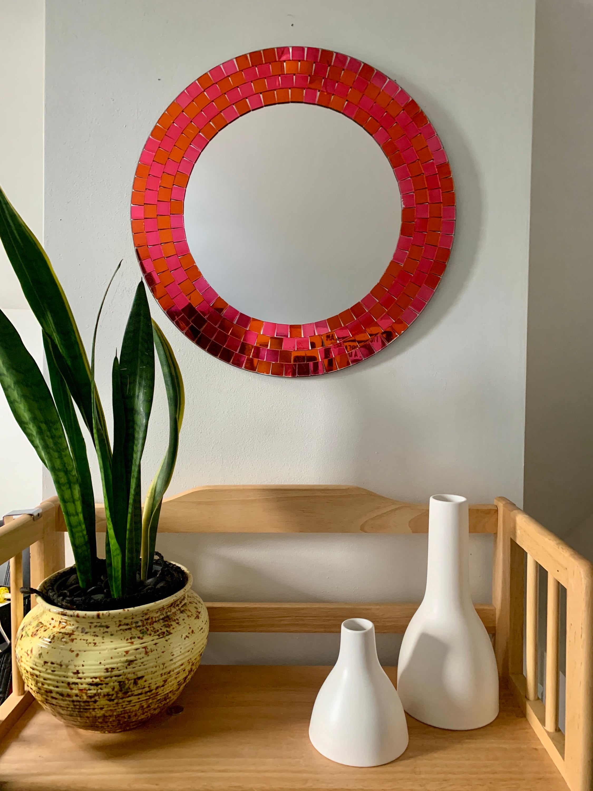 Rare, Discontinued 1990s IKEA Tranby 19 3/4”x 19 3/4” Round Mosaic