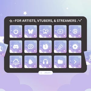 Candy Sky Pastel Purple Stream Deck Icons – 300 Icon Pack (Digital Download)