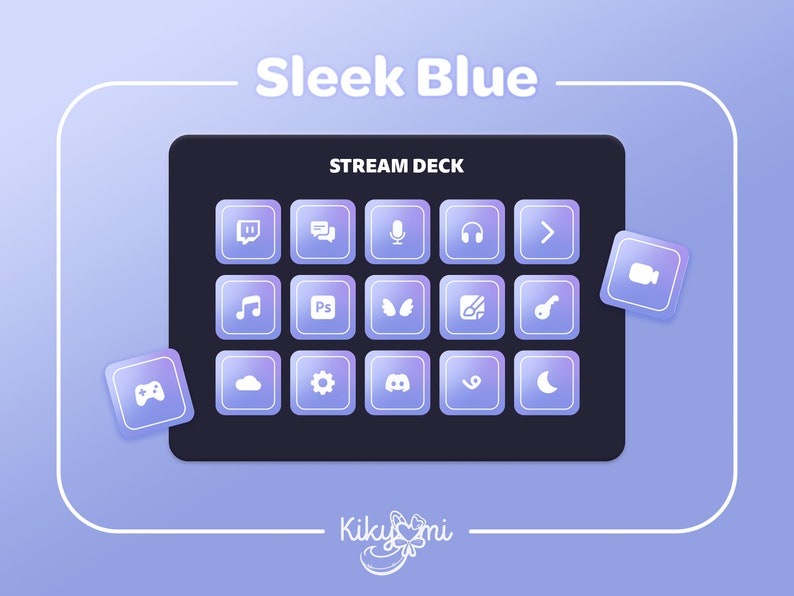 SLEEK BLUE Stream Deck Icons 153 Blue, Purple, and White Aesthetic Icon ...